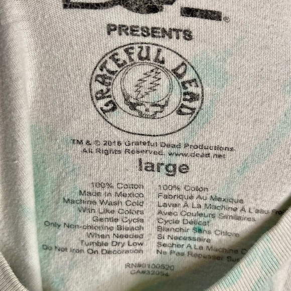 Grateful Dead X Doe Tee Dancing Bears Swirl Tie-Dye Unisex Size Large - Picture 5 of 6